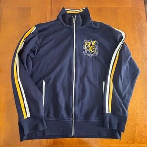 VTG American Eagle Track Jacket Y2K Blue Yellow Varsity Zip Up Sweatshirt Mens L